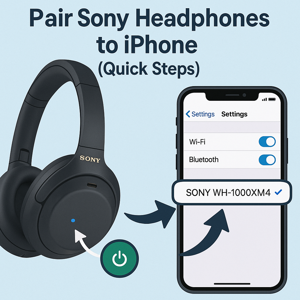 how to connect sony headphones to iphone