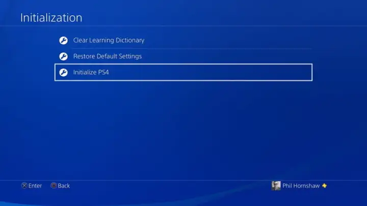 how to reset ps4